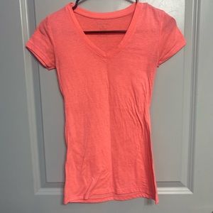Bright coral v neck
